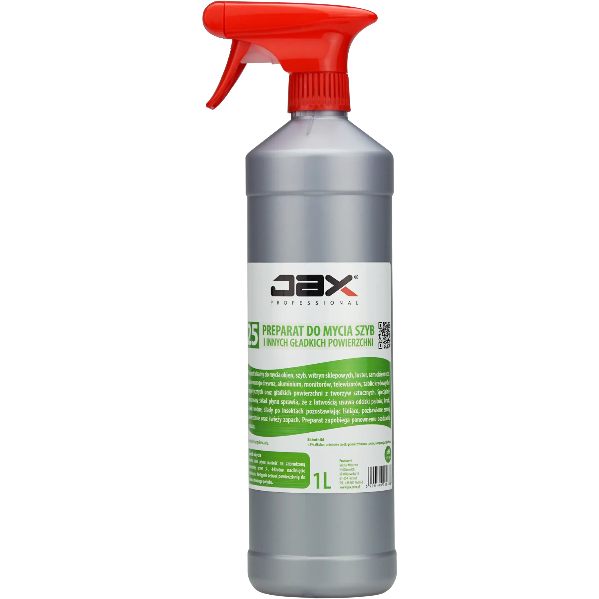 Jax Professional 25 1L - Płyn do mycia szyb, szkła i luster