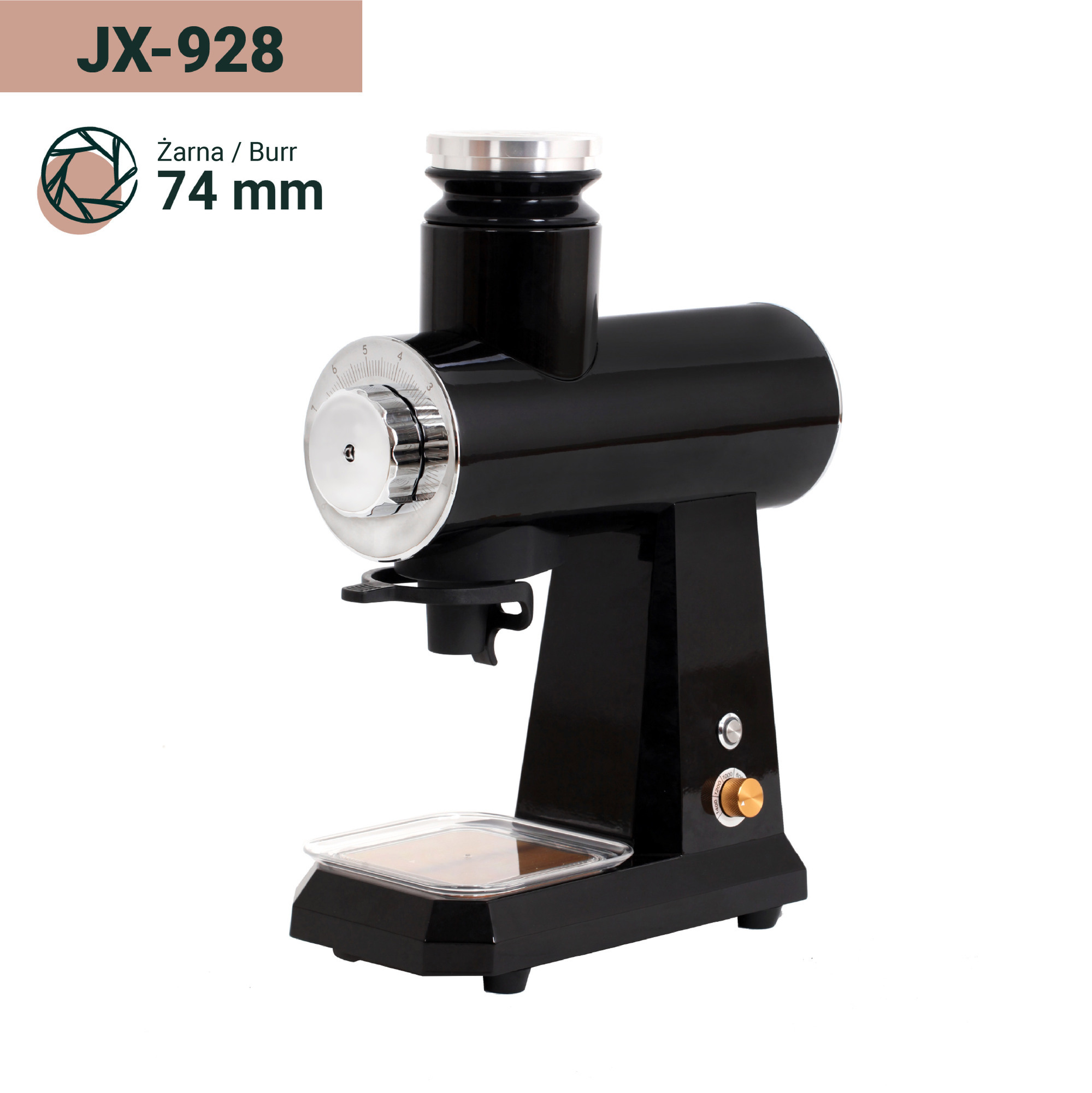 Single-dose JX-928 Glossy Black (żarna 74mm) Coffee Format