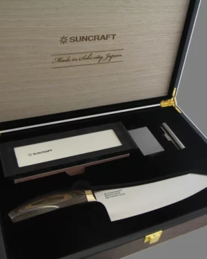 Suncraft Elegancia KSK-SET: Nóż Chef 200mm + Kamień do ostrzenia